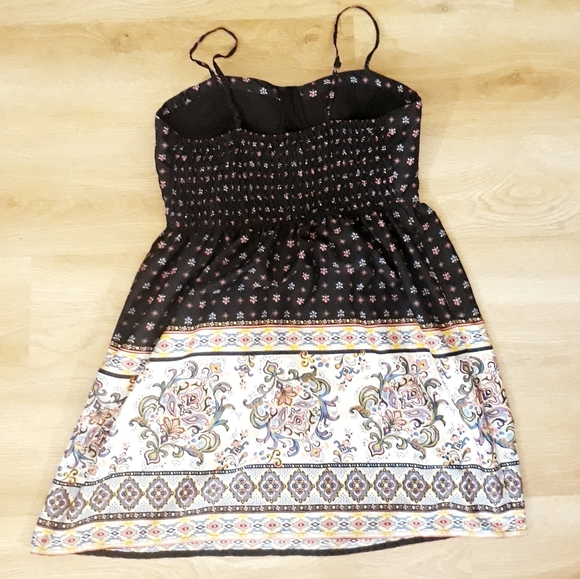 It's Pink Boho Floral Print Sundress - Size Large Black Paisley Mini Dress - Picture 7 of 8
